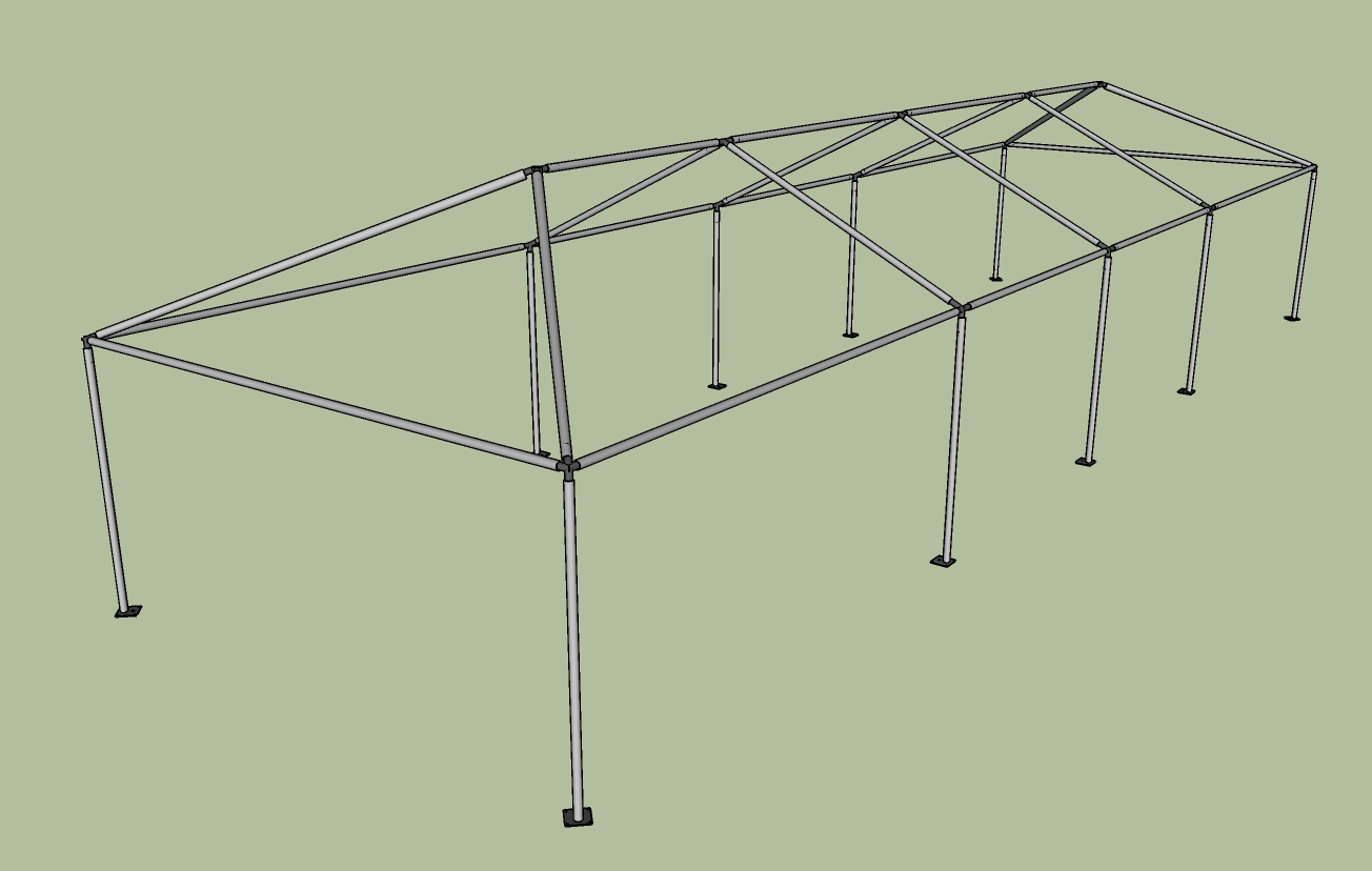 15x50 frame tent End View